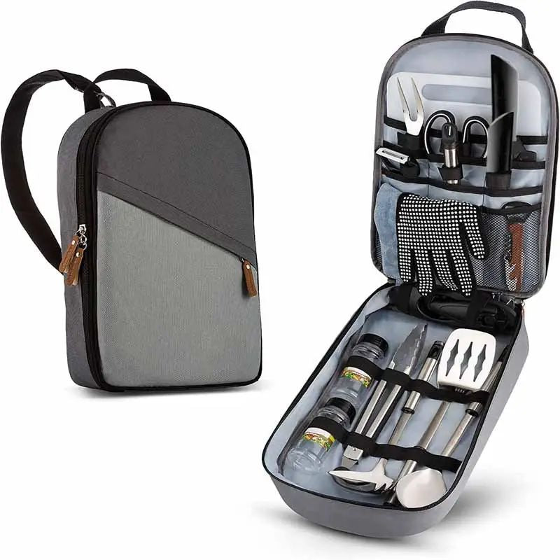 18PCS Camping Cooking Utensils Set Travel Cook Ware Kit, Portable Outdoor Cooking and Grilling Utensil Set