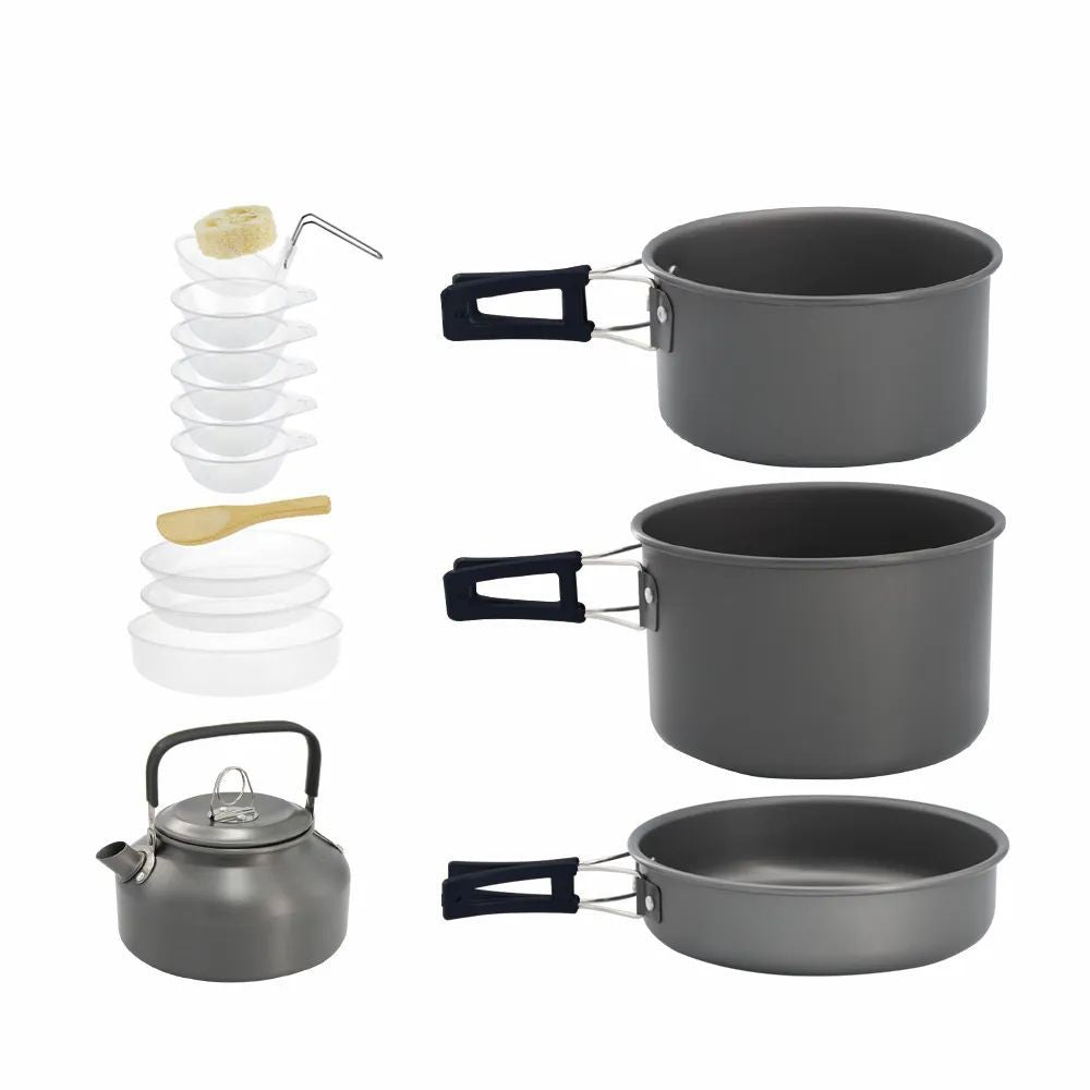 Outdoor Teapot Set Pot With Tableware Set Pot Combination Aluminum Oxide Material Portable Camping Pot Set Teapot