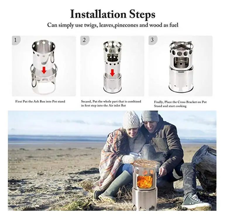 2025 New Products 304 Stainless Steel Camping Cookware Set Lightweight Outdoor Camping Hiking Backpacking Cooking Picnic