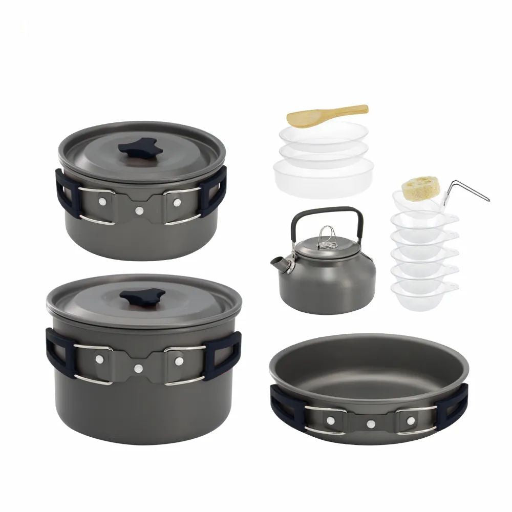 Outdoor Teapot Set Pot With Tableware Set Pot Combination Aluminum Oxide Material Portable Camping Pot Set Teapot