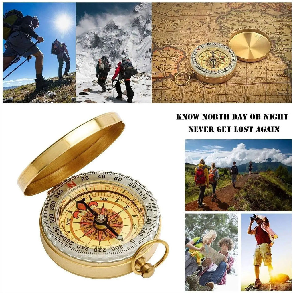 Outdoor Travel Metal Compass Luminous Proportional Footprint Hiking Camping Travel Compass